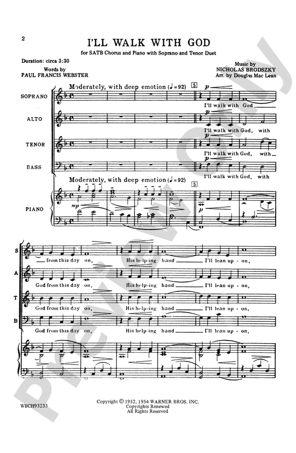 I'll Walk with God – SATB Choral Octavo (Digital Download)
