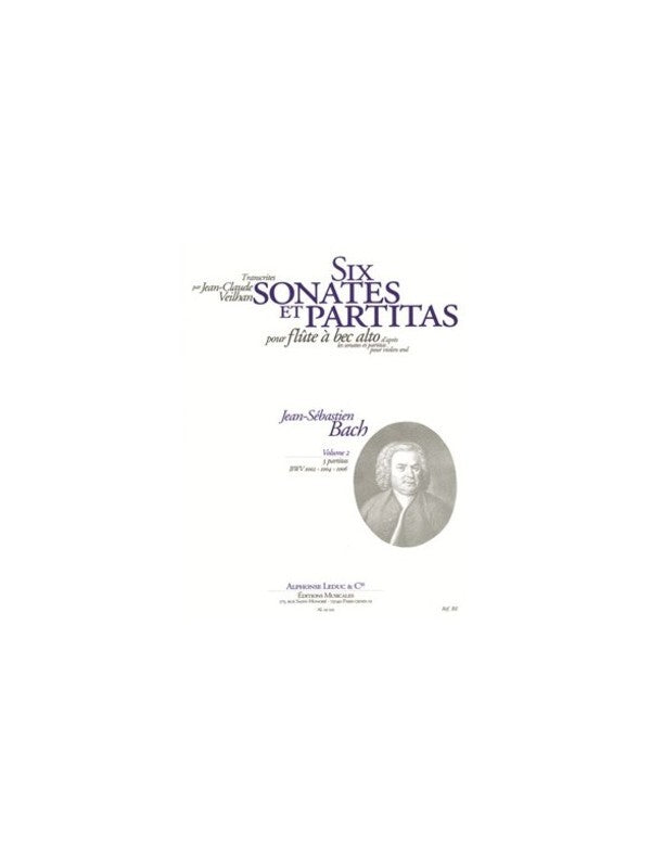 6 Sonatas and Partitas Vol.2 - (BWV 1002-1004-1006)for Flute/Recorder - Bach - Leduc