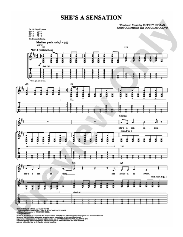 She's a Sensation - Guitar TAB (Digital Download)