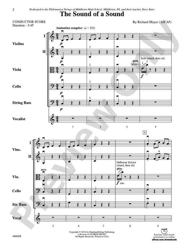 The Sound of a Sound - String Orchestra Conductor Score & Parts (Digital Download)