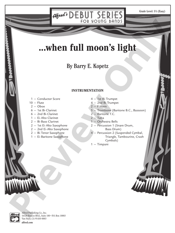 ... when full moon's light - Concert Band Conductor Score & Parts (Digital Download)