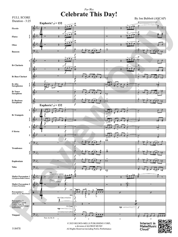 Celebrate This Day! - Concert Band Conductor Score & Parts(Digital Download)