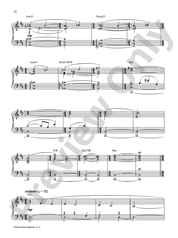 Cleared Iranian Airspace (from Argo) - Piano (Digital Download)