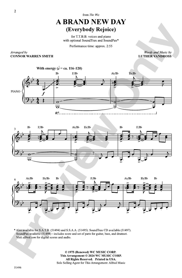 A Brand New Day - TTBB Choral Octavo (Digital Download)