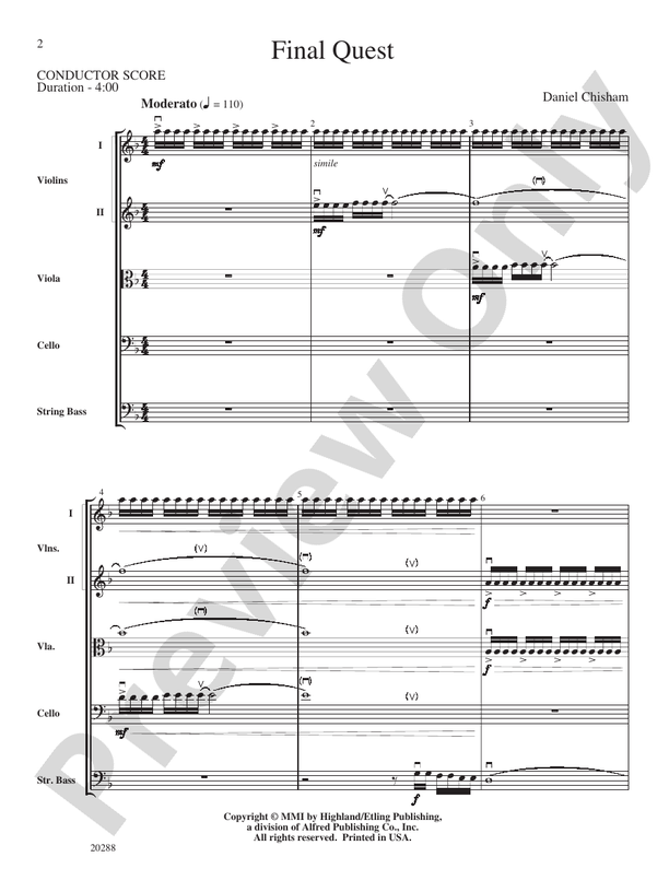 Final Quest – String Orchestra Conductor Score & Parts (Digital Download)