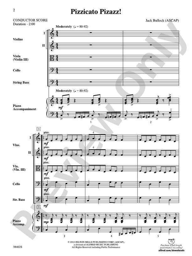 Pizzicato Pizazz! – String Orchestra Conductor Score & Parts (Digital Download)