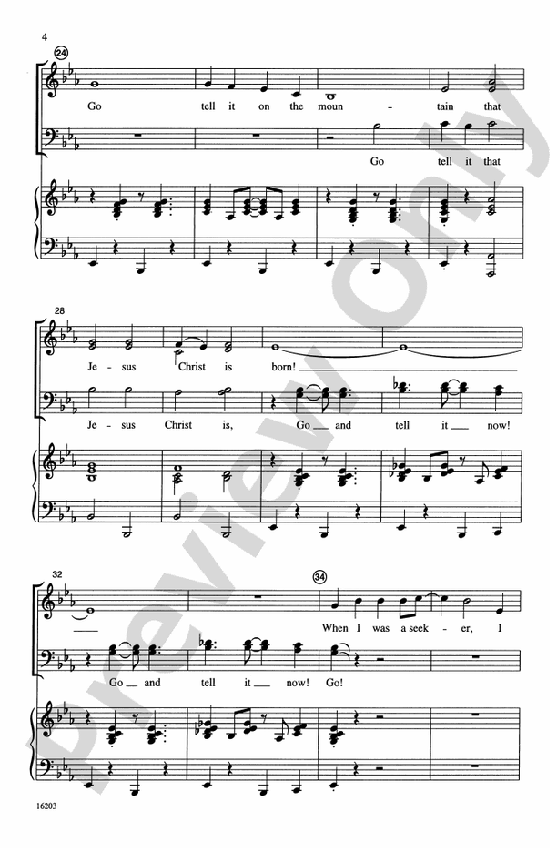 Go, Tell It on the Mountain - Arr. Philip Kern – SATB Choral Octavo (Digital Download)