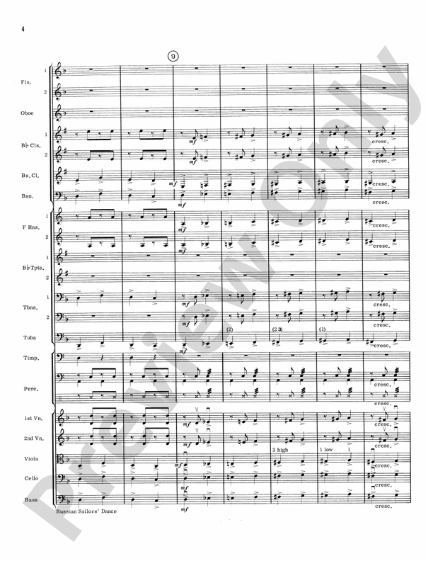 Russian Sailors' Dance – Full Orchestra Conductor Score & Parts (Digital Download)