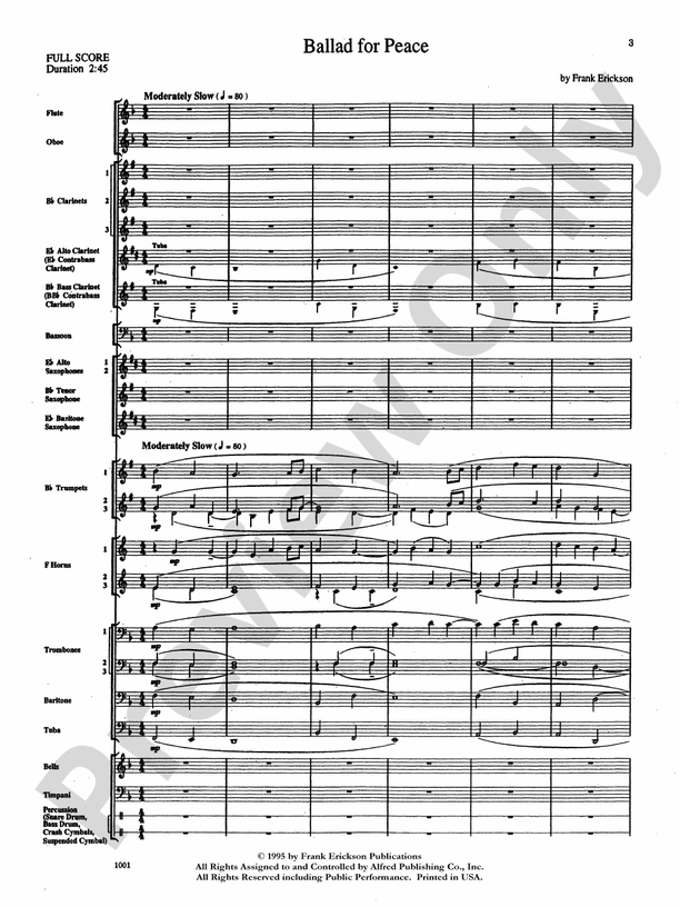 Ballad for Peace - Concert Band Conductor Score & Parts (Digital Download)