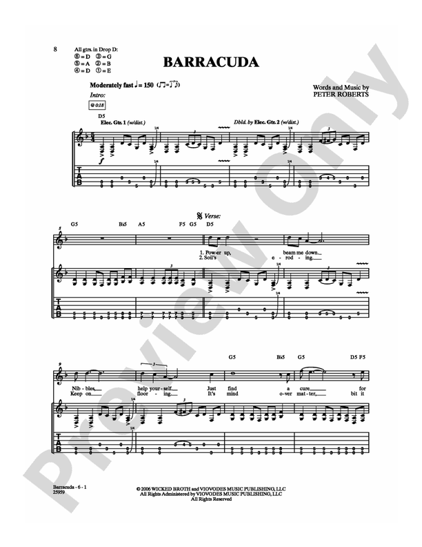 Barracuda - Guitar TAB (Digital Download)