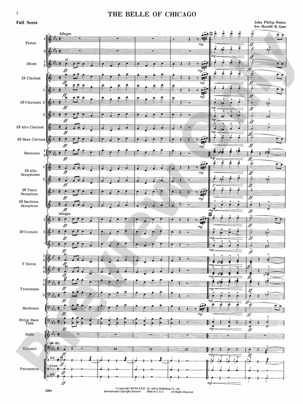 Belle of Chicago - Concert Band Conductor Score & Parts (Digital Download)