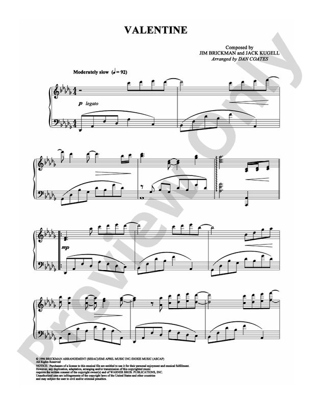 Valentine - Piano (Digital Download)