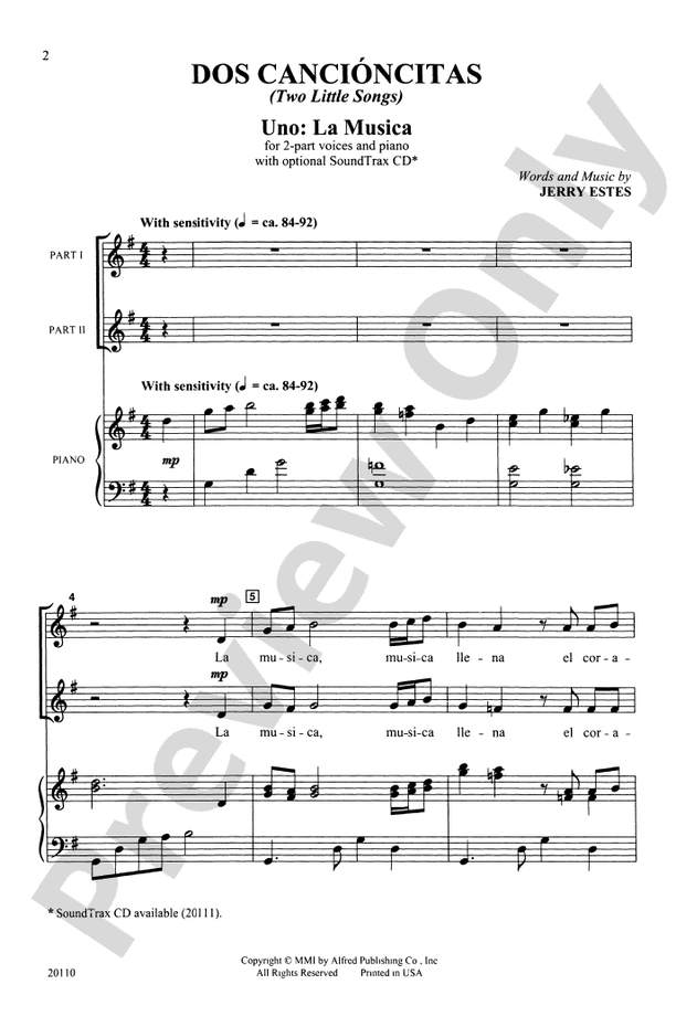 Dos Cancioncitas – 2-Part Choral Octavo (Digital Download)
