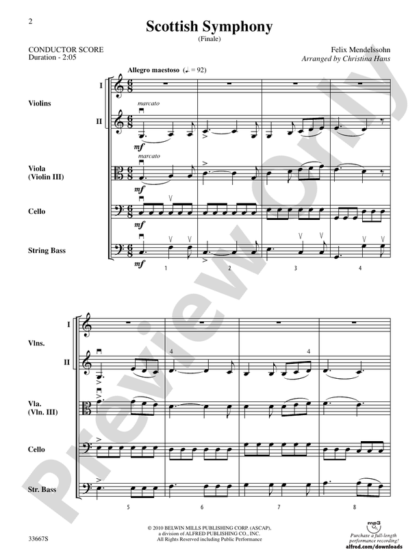 Scottish Symphony – String Orchestra Conductor Score & Parts (Digital Download)