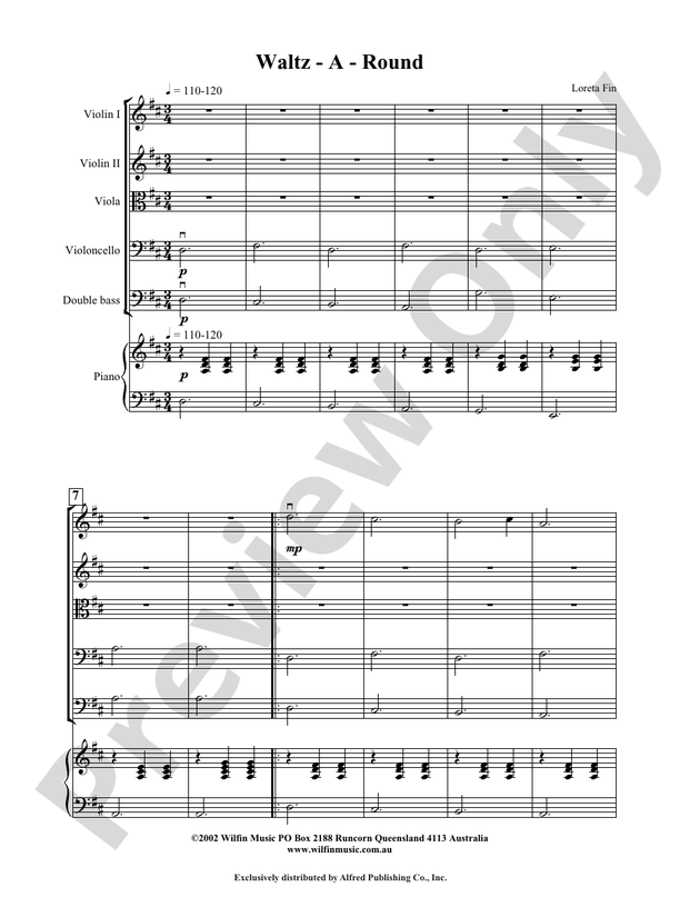 Waltz-A-Round - Loreta Fin – String Orchestra Conductor Score & Parts (Digital Download)