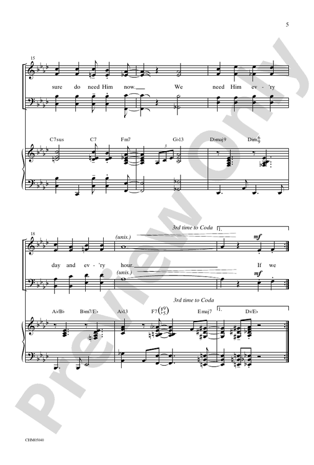 If We Ever Needed the Lord Before (We Sure Do Need Him Now) - SATB Choral Octavo (Digital Download)