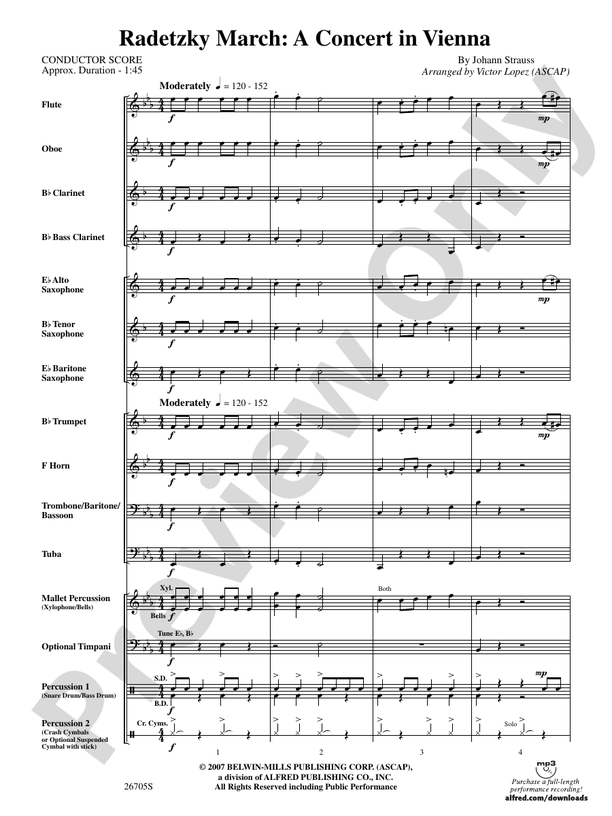 Radetzky March: A Concert in Vienna - Concert Band Conductor Score & Parts (Digital Download)