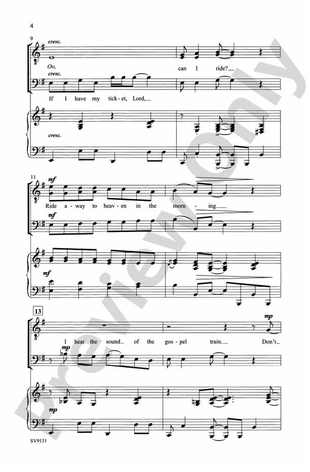 If I Have My Ticket – TTB Choral Octavo - Digital Sheet Music Download (Digital Download)