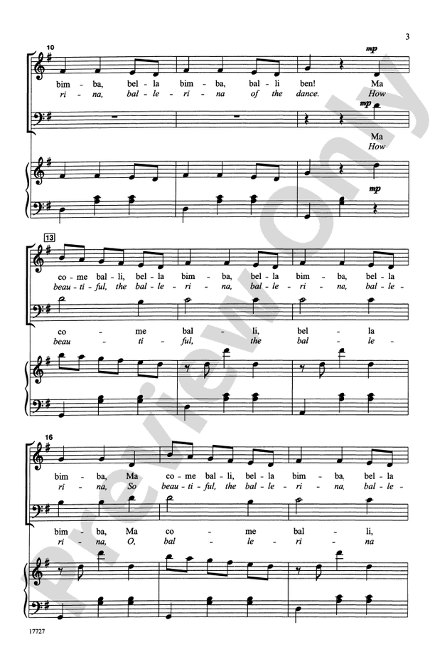 Ma Bella Bimba – 3-Part Mixed Choral Octavo (Digital Download)