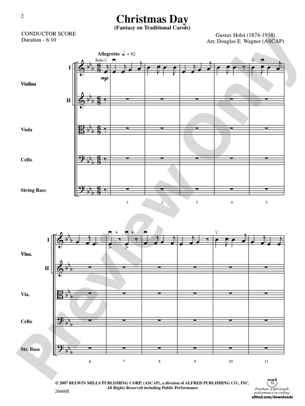 Christmas Day – String Orchestra Conductor Score & Parts (Digital Download)