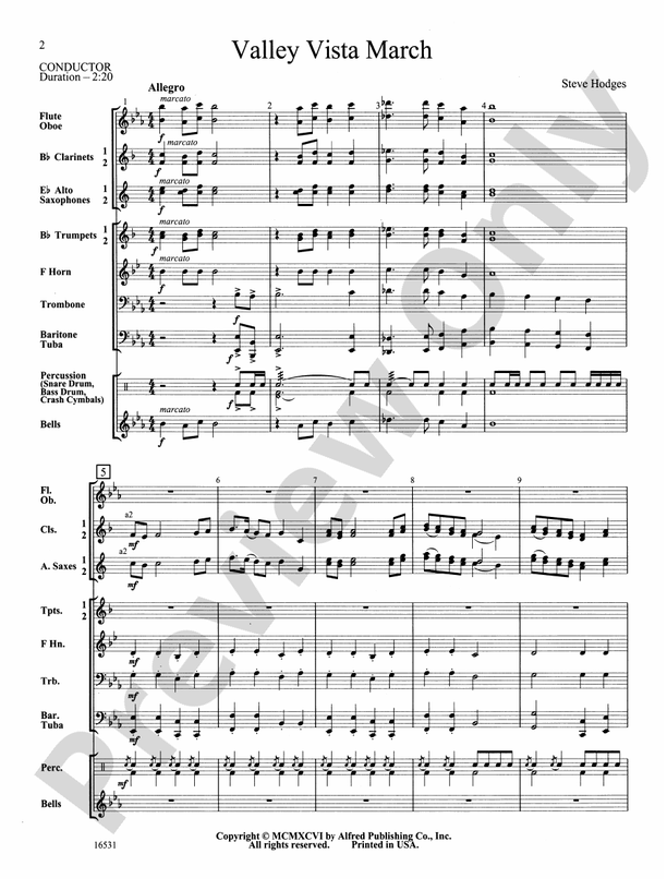 Valley Vista March - Concert Band Conductor Score & Parts (Digital Download)