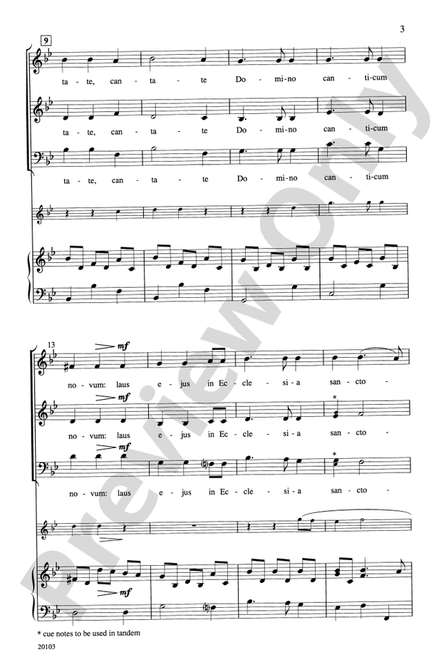 Cantate Domino - Arr. Giuseppe Pitoni – 3-Part Mixed Choral Octavo (Digital Download)