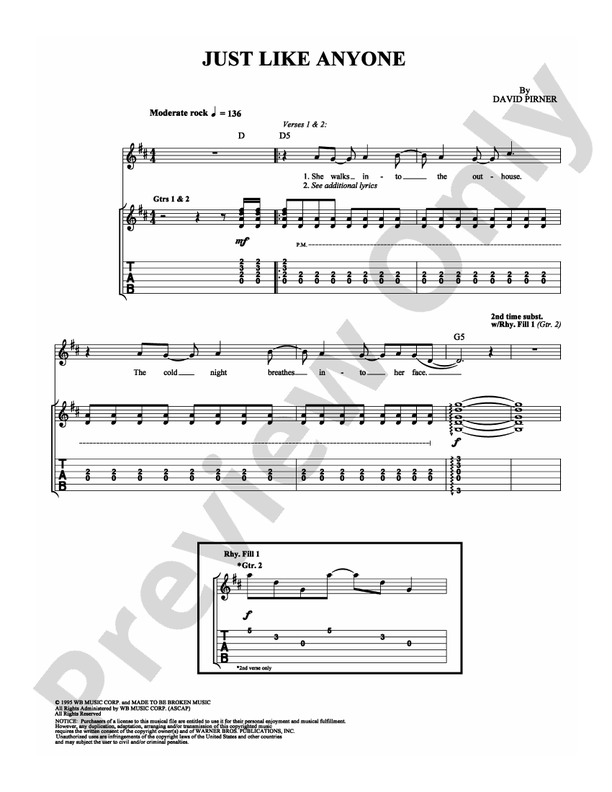 Just Like Anyone - Guitar TAB (Digital Download)