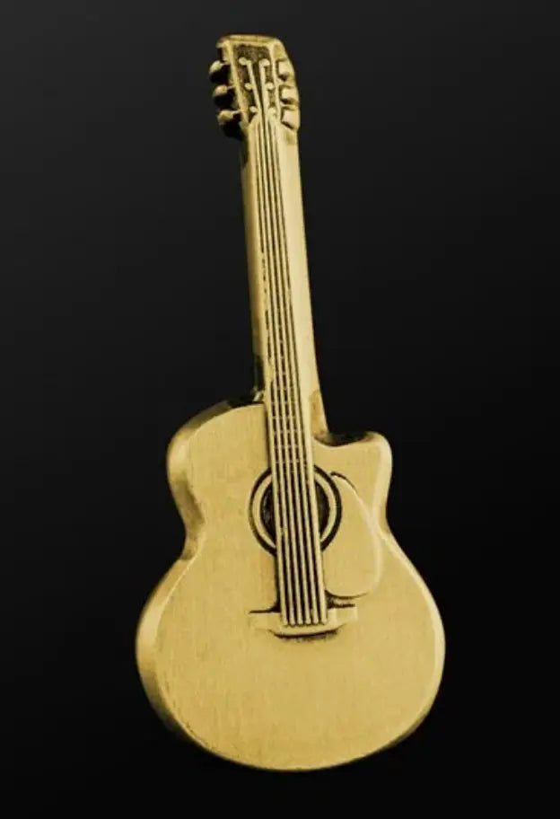 Musician Designer Acoustic Guitar Pin Gold