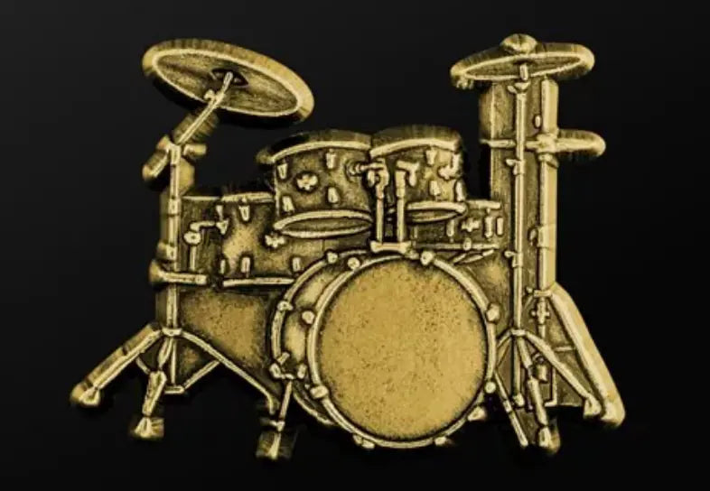 Musician Designer Drum Set Pin Gold