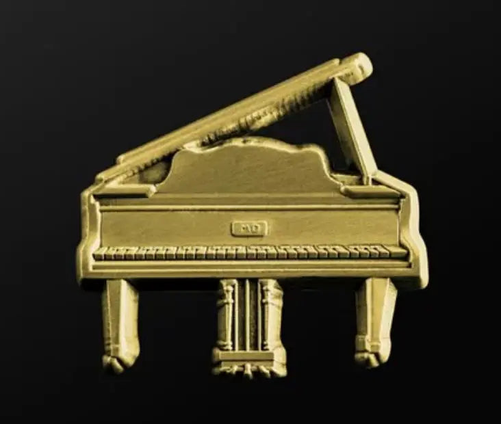 Musician Designer Grand Piano Pin Gold