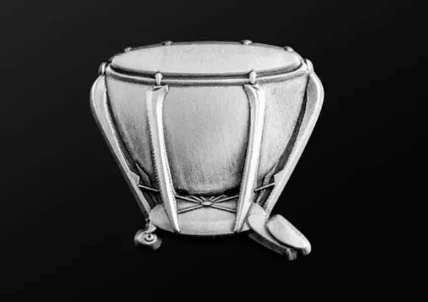 Musician Designer Timpani Pin Silver