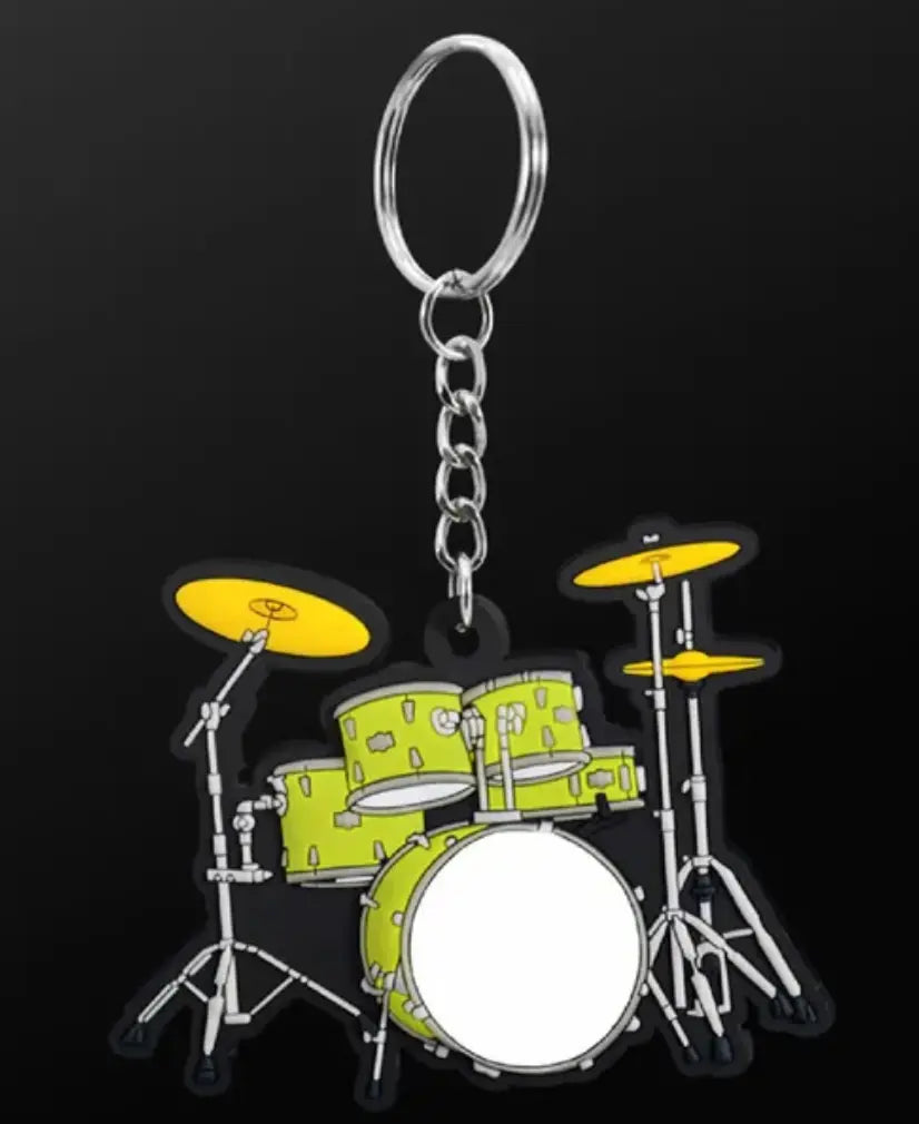 Musician Designer Drum Set Green Keyring