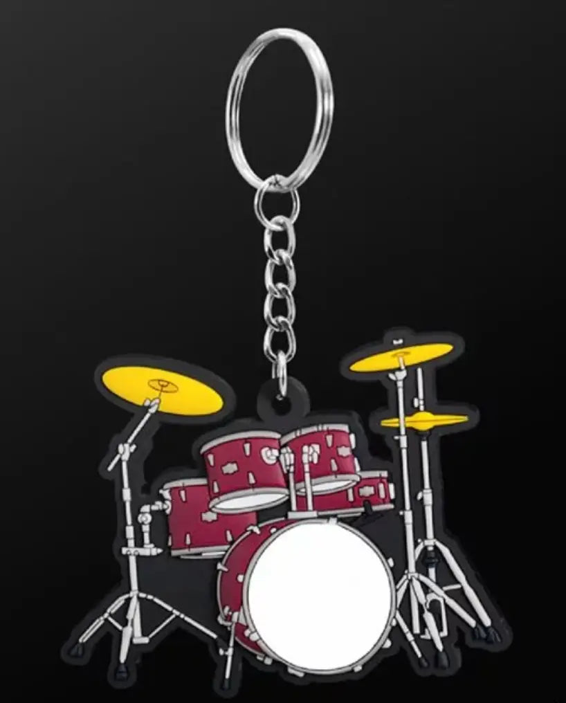 Musician Designer Drum Set Red Keyring