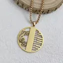 Piano Themed Pendant and Chain Gold