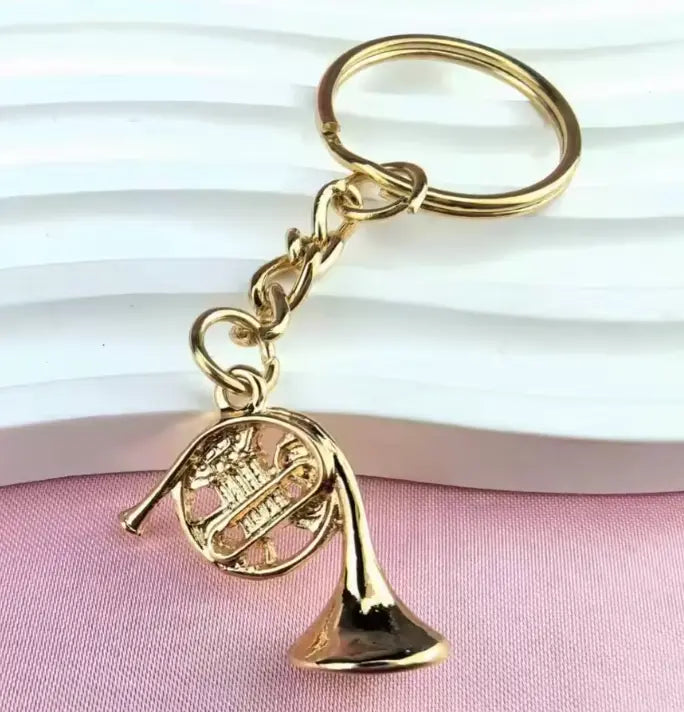 Gold Keyring French Horn