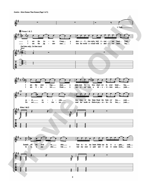 More Human Than Human - Guitar TAB (Digital Download)