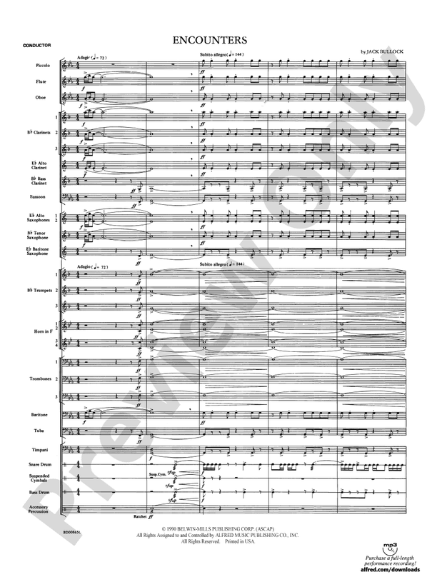 Encounters - Concert Band Conductor Score & Parts (Digital Download)