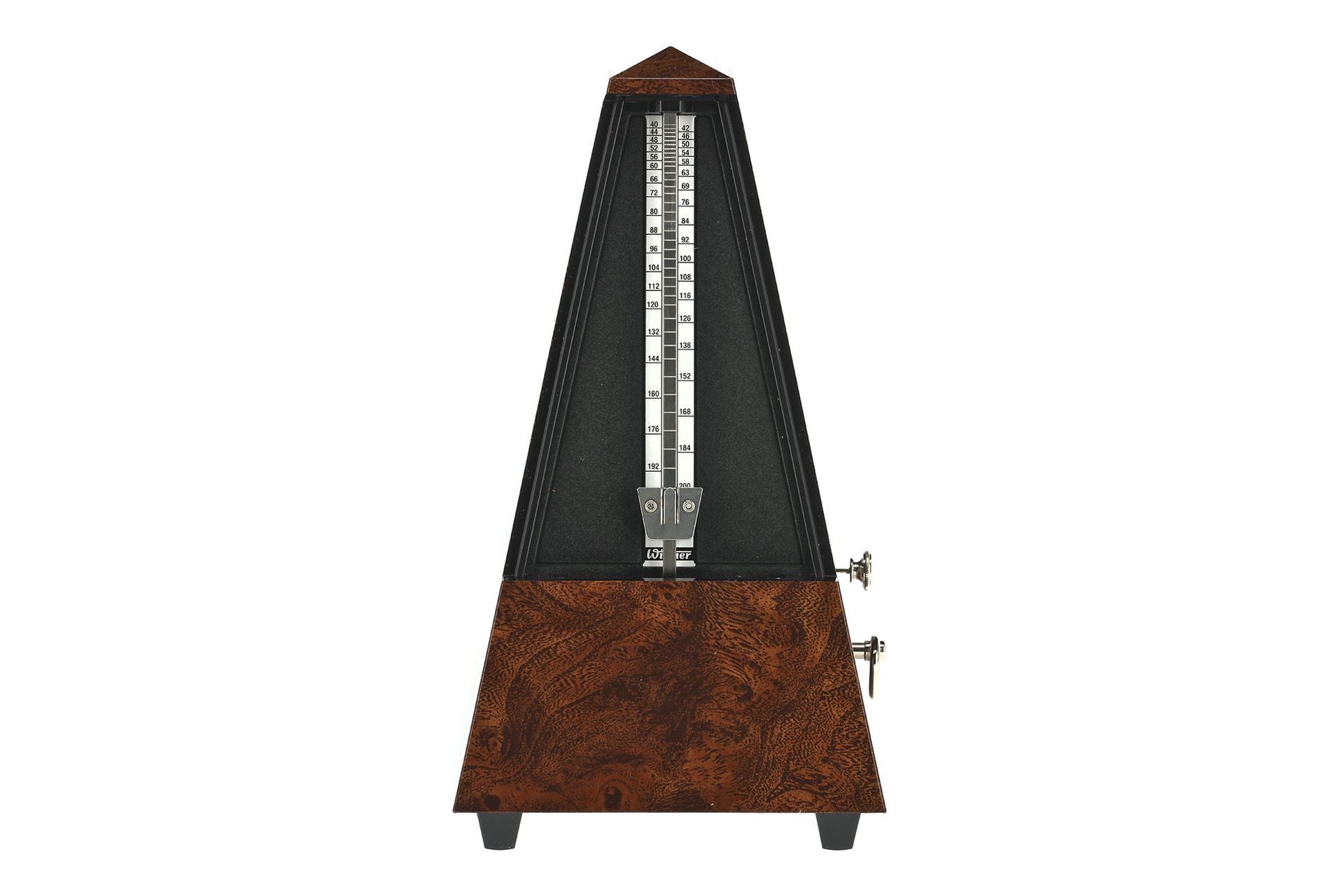 Wittner Pyramid Plastic Metronome with Bell Burr Walnut Effect