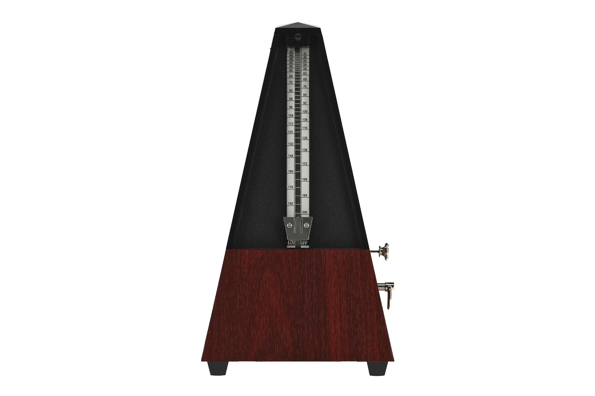 Wittner Pyramid Plastic Window Metronome with Bell Mahogany