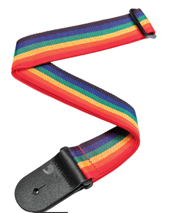 Guitar Strap - D'Addario Polypro, Rainbow PWS111