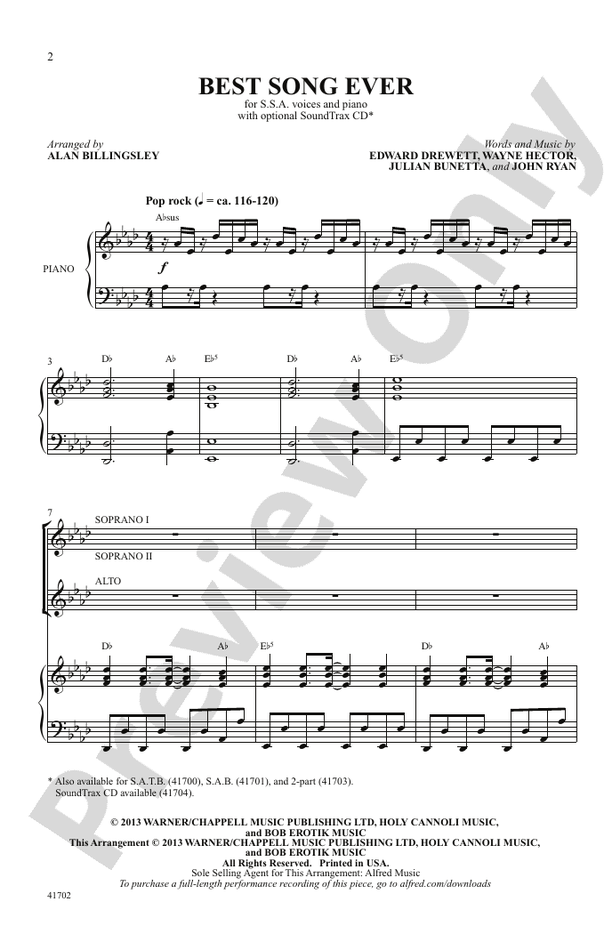 Best Song Ever – SSA Choral Octavo (Digital Download)
