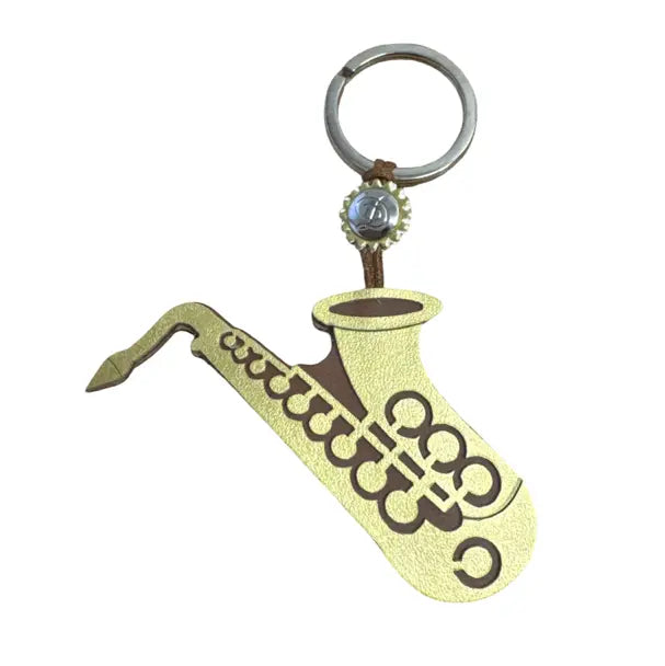 Saxophone Keyring Made from Vegan Apple Leather Vegan