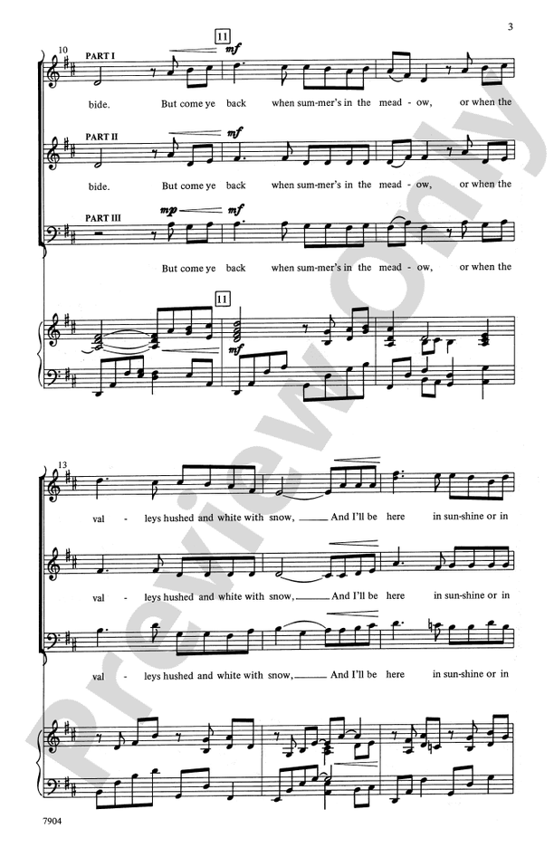 Danny Boy - Arr. Julie Knowles – 3-Part Mixed Choral Octavo (Digital Download)