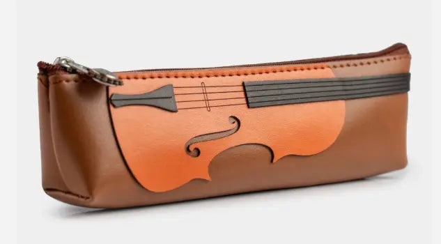 Violin Pencil Case Made from Vegan Apple Leather Vegan Small 20cm x6cm