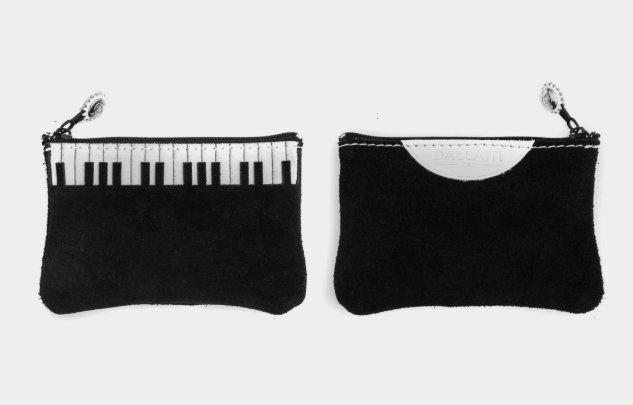 Grand Piano Coin Purse or Credit Card Holder Made from Vegan Apple Leather Vegan