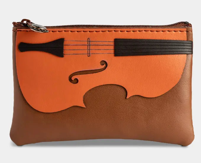 Violin, viola, or cello Coin Purse or Credit Card Holder Made from Vegan Apple Leather Vegan