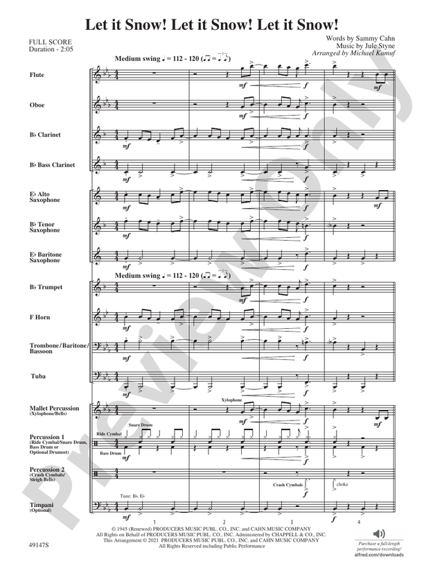 Let It Snow! Let It Snow! Let It Snow! - Concert Band Conductor Score & Parts (Digital Download)