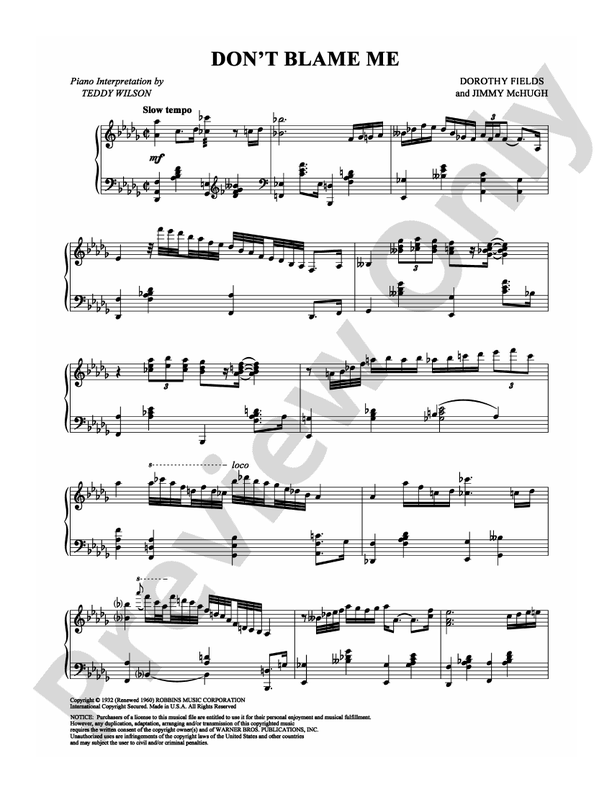 Don't Blame Me - DSM-PS-0000685 - Piano (Digital Download)