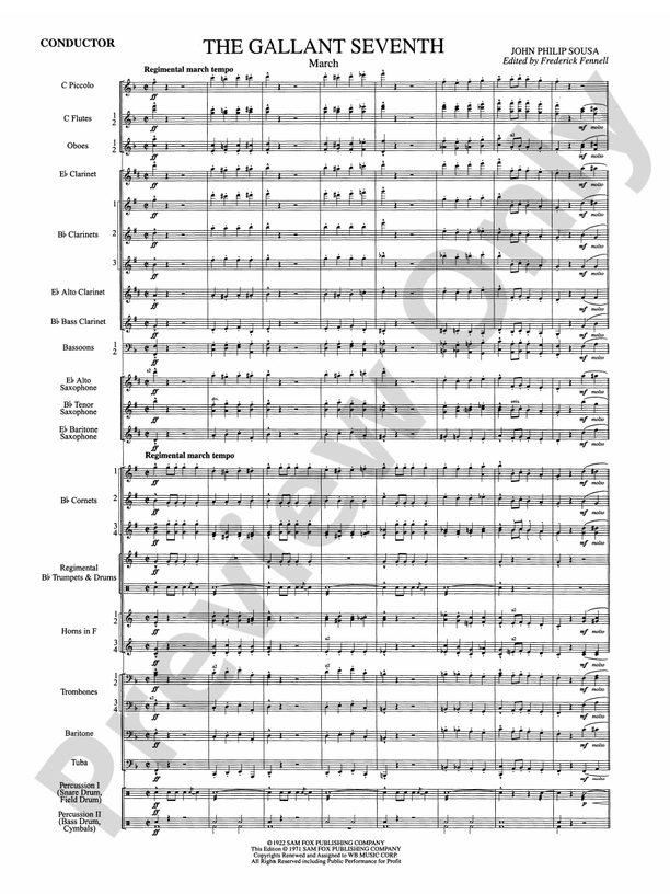 The Gallant Seventh - Concert Band Conductor Score & Parts (Digital Download)