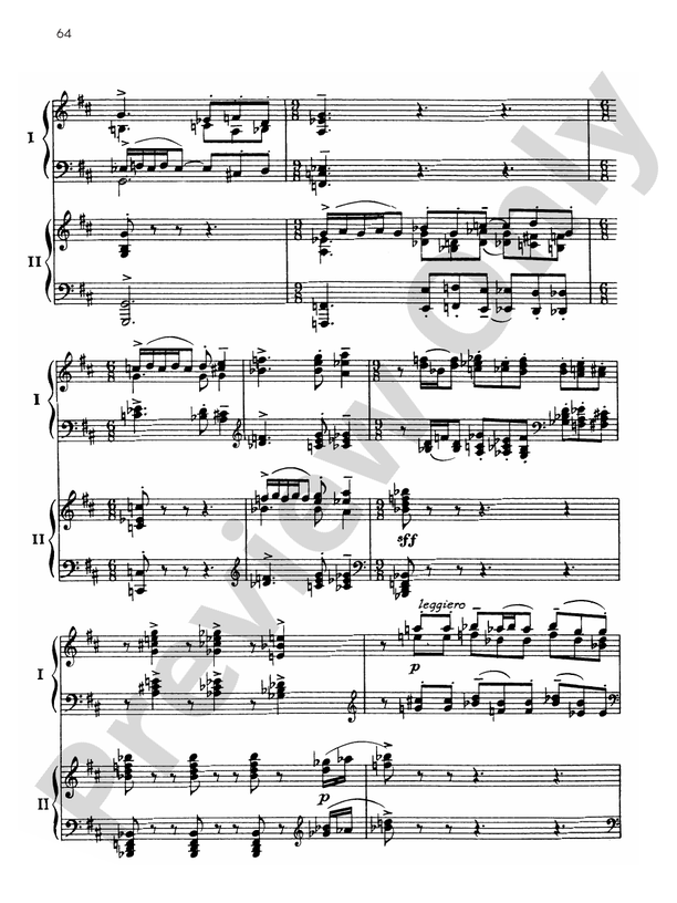 Symphonic Dances, Opus 45 - III. Lento assai / Allegro vivace - 2 Pianos, 4 Hands (Digital Download)